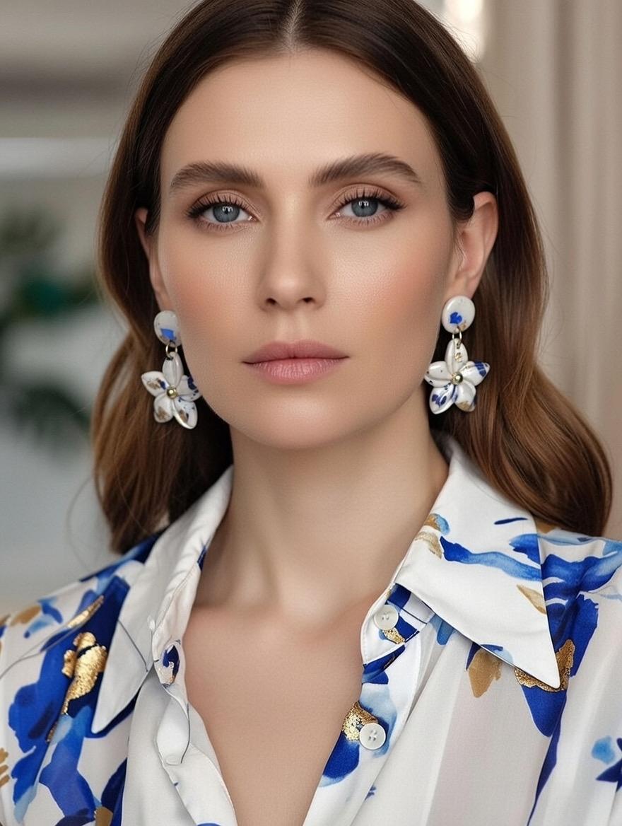 Celestial Bloom Terrazzo Dangles