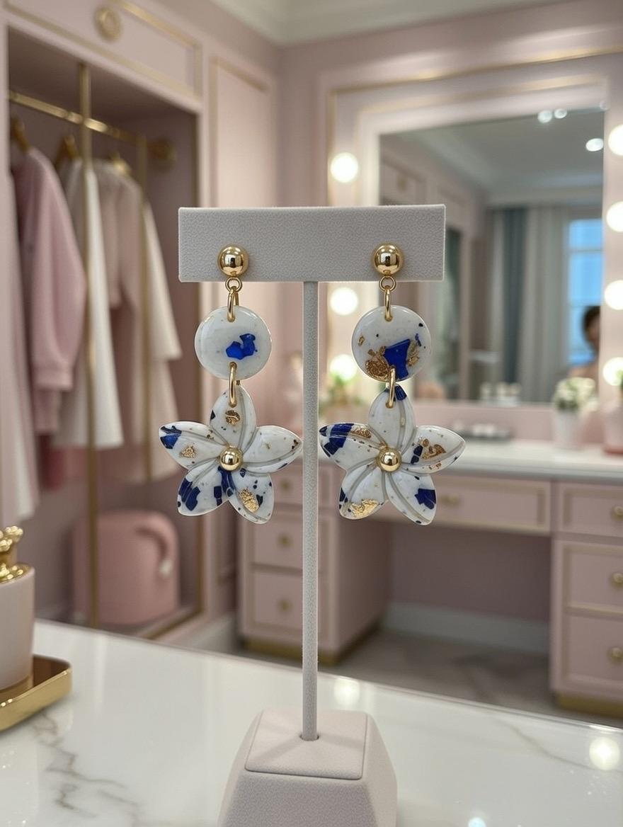 Celestial Bloom Terrazzo Dangles