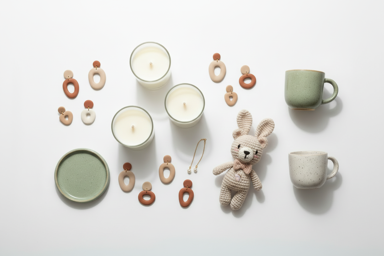 change cups to vases, change some not understandable jewelry to luxury modern earrings from polymer clay